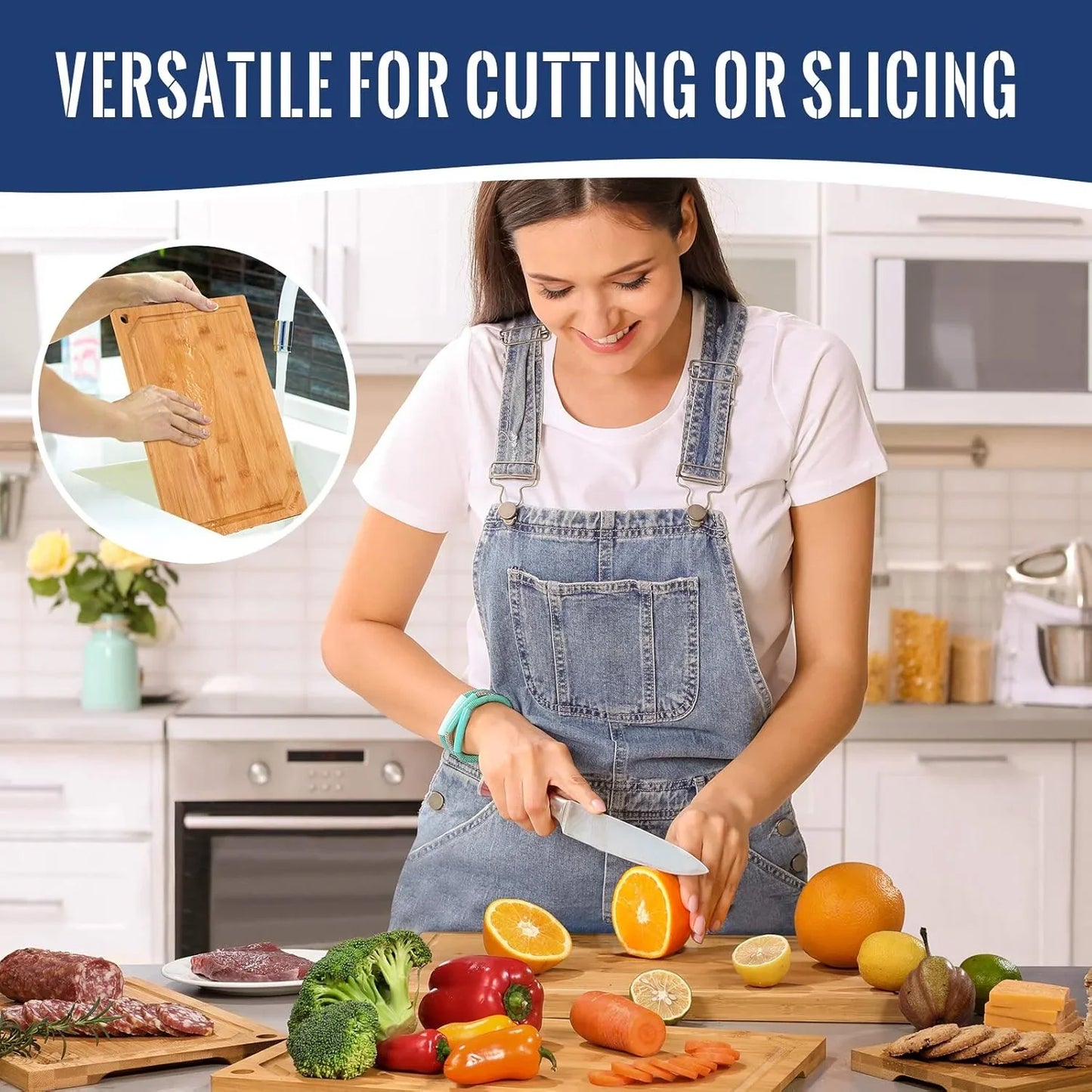 4-Piece Extra Large Bamboo Cutting Board Set w/ Juice Groove