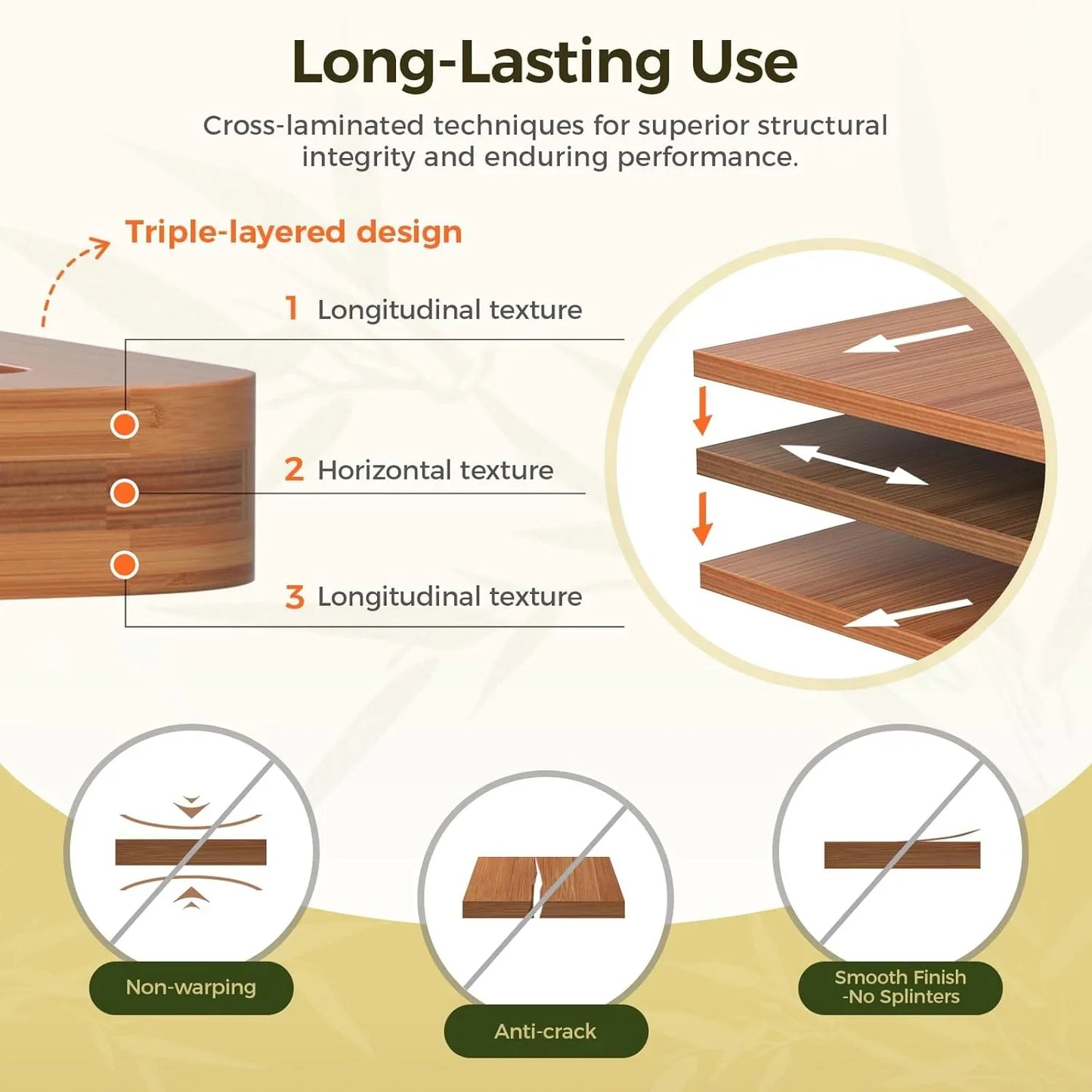 3-Piece Bamboo Cutting Board Set w/ Juice Grooves & Handles