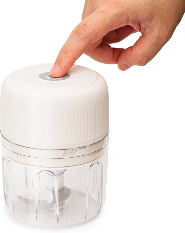 Electric Garlic Chopper, 250ML USB, Mini Vegetable Onion Chopper White Col9