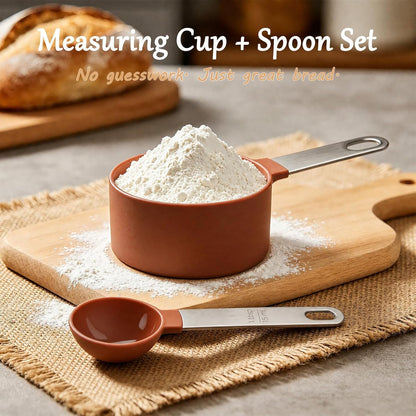 Sourdough Starter Kit, Sourdough Bread Baking Supplies, Banneton Bread Proofing Basket with Starter Jar, Dough Whisk, Scrapers, Recipe, round Bread Proofing Basket, for Bread Baking7