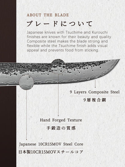 Fillet Knife 7 Inch, Super Sharp Japanese Boning Knife in High Carbon Steel 5 Pieces Knife Set, Japanese High Carbon Steel Kitchen Knife Sets3