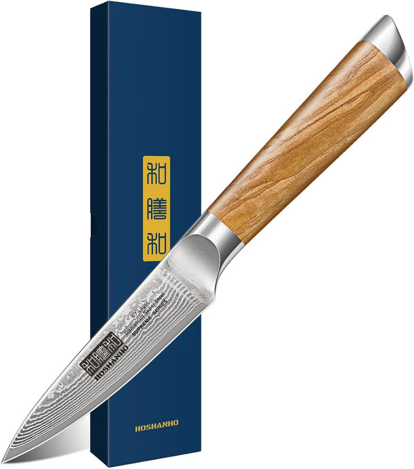 Damascus Paring Knife 3.75", Sharp Japanese HC Steel Fruit Knife1