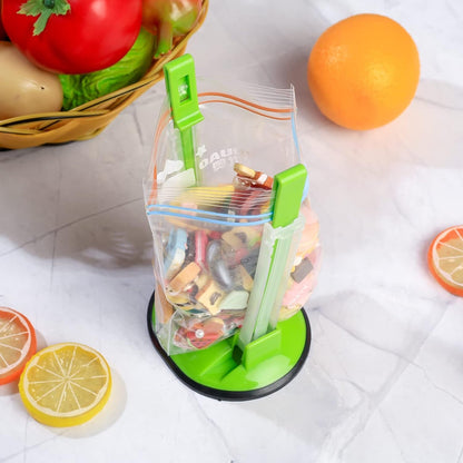 2 Pcs Baggy Rack, Freezer Bag Holder Stand, Adjustable Food Storage Holders, Plastic Food Prep Bag/Zip Lock Bag Holder Stand, for Meal Prep Bag, Kitchen Gadget6