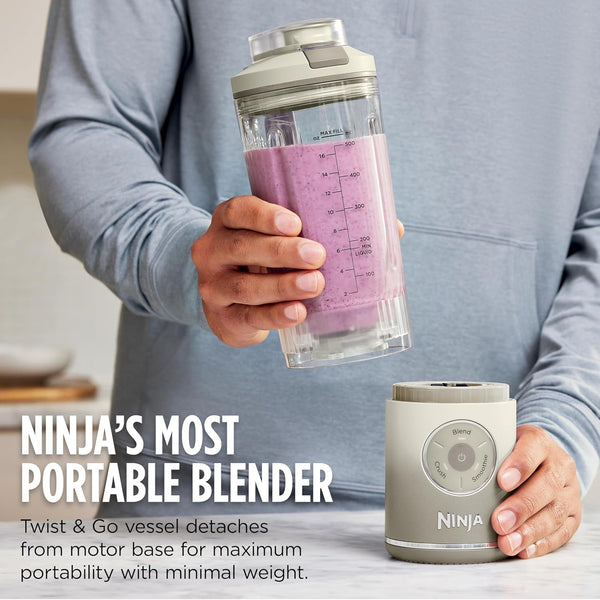 Ninja Blast Max Portable Blender, Twist & Go, 22Oz, Navy, BC251NV | Twist & Go Removable 22-Oz Vessel. Auto-Iq Crush & Smoothie Programs, Cordless. Dishwasher Safe, Leakproof Lid.3
