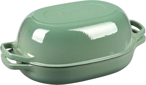 Enameled Cast Iron Oval Dutch Oven Pot with Lid, Dutch Oven for Sourdough Bread Baking, Bread Oven, Bread Dutch Oven, Oval Bread Pan, 7Qt, Sage Green5