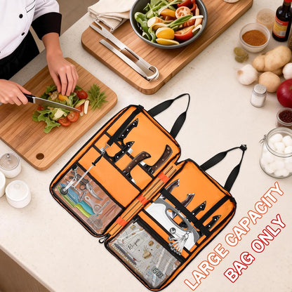 Chef Knife Bag with Shoulder Strap, 7 Pockets, Quilted Black2