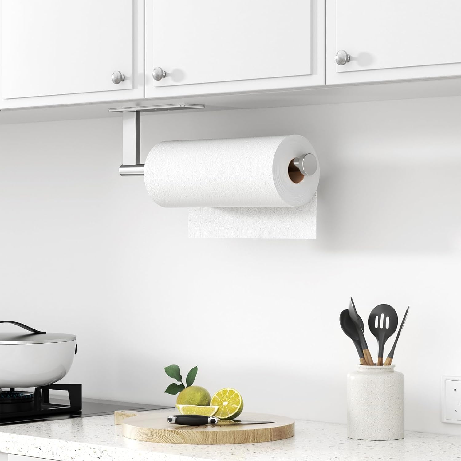 paper-towel-holder-under-cabinet-stainless-steel-paper-towel-holder-wall-mount-self-adhesive-or-drilling-silver-towel-rack-for-kitchen-organization-and-storage-kitchen-paper-roll-holder