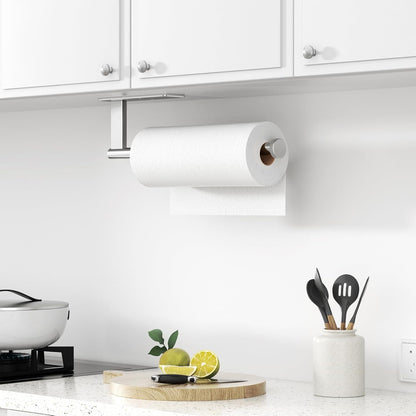 Paper Towel Holder under Cabinet - Stainless Steel Paper Towel Holder Wall Mount, Self-Adhesive or Drilling, Silver Towel Rack for Kitchen Organization and Storage, Kitchen Paper Roll Holder7