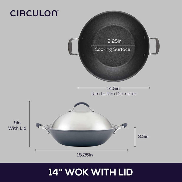 A1 Series W/Scratchdefense Nonstick Induction Wok with Lid, 14-Inch, Wok Pan with Lid, Graphite3
