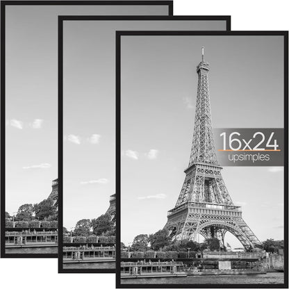 16X24 Poster Frame, Easy Slide-In Assembly, Black, 3 Pack1