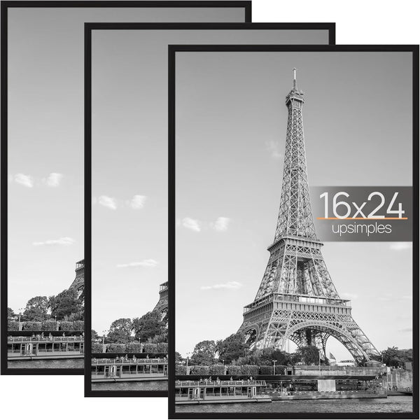 16X24 Poster Frame, Easy Slide-In Assembly, Black, 3 Pack1