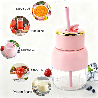 Portable Blender 800Ml USB Rechargeable Smoothie Cup | Bpa-Free Food Grade Material, 2000Mah Battery, Compact 11X16Cm, Detachable for Easy Cleaning, Includes Straw and USB Cable5