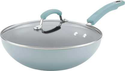 Classic Nonstick Stir Fry Pan with Glass Lid, 11 Inch - Sky Blue1
