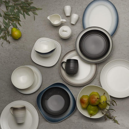 Swirl 4-Piece Place Setting, Service for 1, Ombre Graphite3