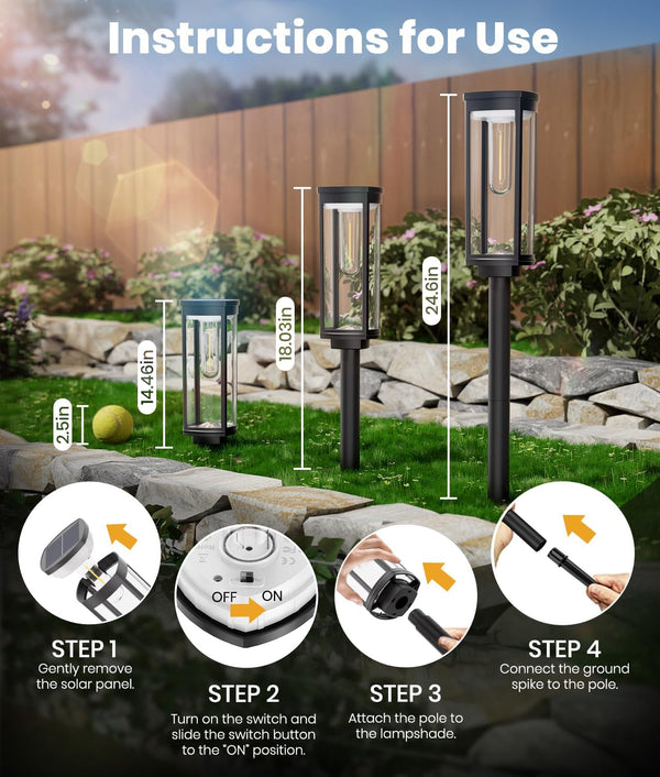 Solar Big Lights for Backyard, 8 Pack, Cool White, IP656