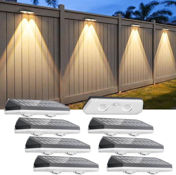 Solar Fence Lights Outdoor,3000/4500/6000K/Rgb 13 Mode 8PACK Fence Lights Solar Powered High Brightness LED Lens IP65 Waterproof Solar Wall Light for Outside/Patio/Step/Backyard/Railing/Pool/Deck1