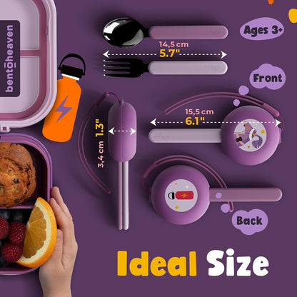 Kids Utensils Set with Case, Reusable Fork & Spoon, Horse | Kid Travel Cutlery Set with Reusable Flatware, 18/8 Stainless Steel, Bpa-Free Handles, Dishwasher-Safe Fork, Spoon and Case.4