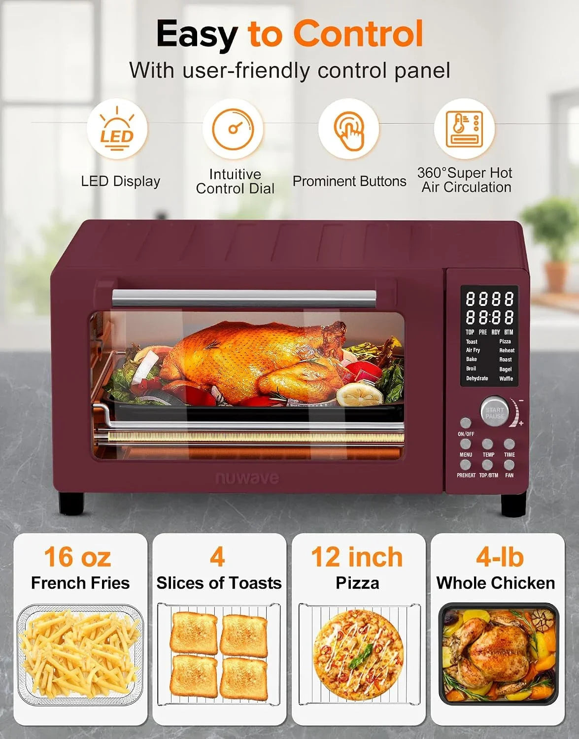 bravo-pro-smart-air-fryer-toaster-oven-countertop-combo-10-in-1-cooking-functions-1800w-50-450-f-21-qt-pfas-free-upgraded-super-convection-cinnamon