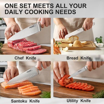 14-Piece Knife Set – German High Carbon Stainless Steel, White6