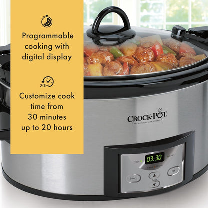 Crock-Pot 6 Quart Cook & Carry Programmable Slow Cooker with Digital Timer Stainless Steel (CPSCVC60LL-S) Pack of 14