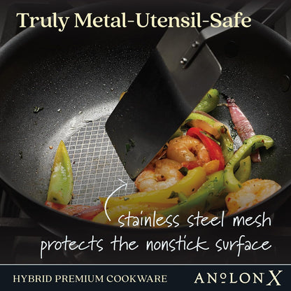 X Hybrid Nonstick Induction Stir Fry Wok Pan Cookware with Lid, Dishwasher Safe, Compatible with All Stovetops, 10 Inch - Charcoal Gray7
