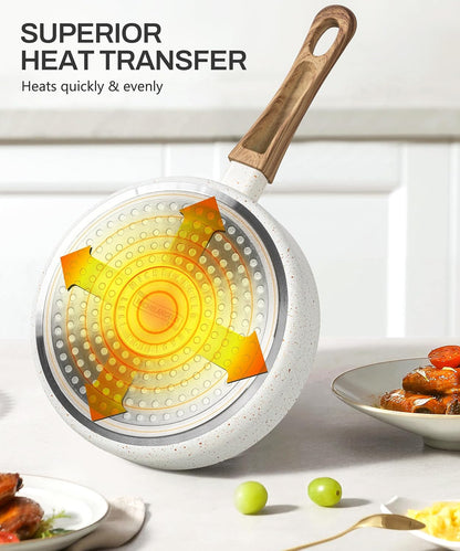 Small Frying Pan Nonstick - 6 Inch Single Egg Frying Pan, Mini Skillet with Stay-Cool Handle, Non-Toxic Omelette Pan, White7
