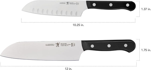 Henckels Solution 2-Pc Santoku Knife Set, Razor-Sharp, German Engineered2