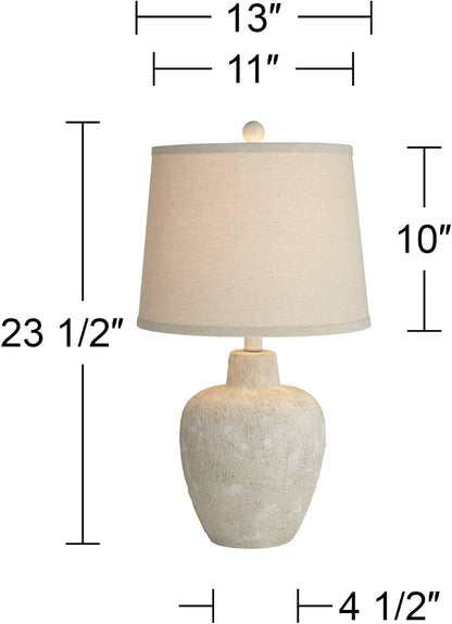Romeo 23 1/2" High Table Lamps Set of 2 Distressed Earth Jar Farmhouse4