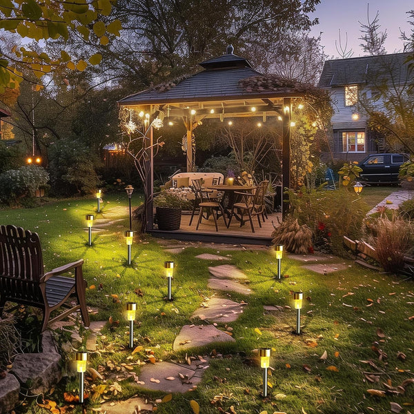 Outdoor Waterproof Solar Pathway Lights, 12 Pack Warm White2