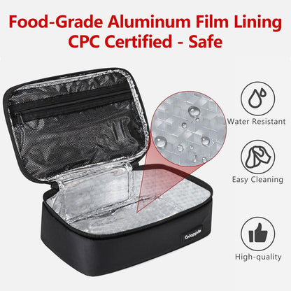 Small Lunch Bag, Insulated Lunch Box for Adults & Kids, Black5