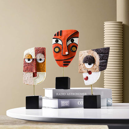 Wink - Handcrafted Statues Resin Abstract Sculpture for Home Decor Modern,African Art Tribal Figurines Decorations Items Accents Influencer Picks for Bookshelf,Tv Stand,Living Room,Nightstand3