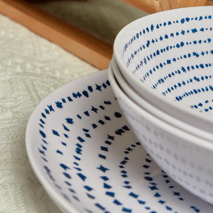 Melamine Dinnerware Set of 12 Pcs Dinner Dishes Set Bowls and Plates7