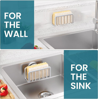 Rustproof Sponge Holder for Kitchen Sink with Suction Cup-Silver7