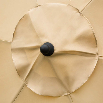 7.5' Patio Umbrella Outdoor Table Umbrella Tilt Crank Tan | Market Table Umbrella with 6 Sturdy Ribs Push Button Tilt and Crank Lift Perfect for Patio Tables, Beach, Gardens and Pool5