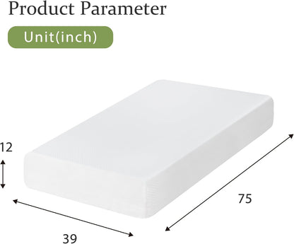 | 12" Twin Mattress | Gel Memory Foam | Medium Firm Feel2