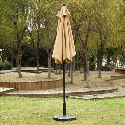 7.5' Patio Umbrella Outdoor Table Umbrella Tilt Crank Tan | Market Table Umbrella with 6 Sturdy Ribs Push Button Tilt and Crank Lift Perfect for Patio Tables, Beach, Gardens and Pool4