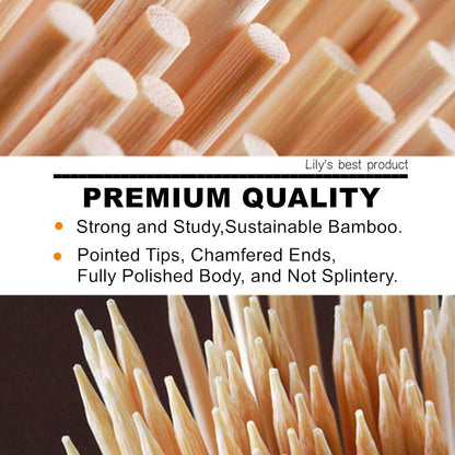 6" Natural Bamboo Skewers for Bbq，Appetiser，Fruit，Cocktail，Kabob，Chocolate Fountain，Grilling，Barbecue，Kitchen，Crafting and Party. Φ=4Mm, More Size Choices 8"/10"/12"/14"/16"/30"(100 PCS)4