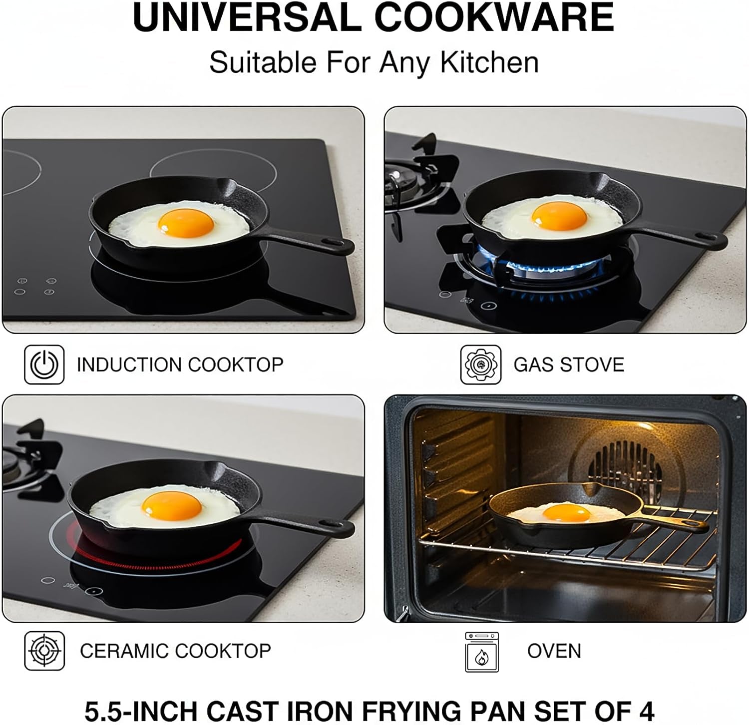 4-pack-small-cast-iron-skillet-5-1-2-inch-frying-pans-with-double-drip-spouts-for-stove-oven-grill-safe-indoor-and-outdoor-use-non-stick