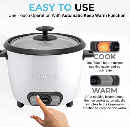 Large Rice Cooker, 30 Cup Cooked One-Touch Large Capacity Rice Cooker Family Removable Non-Stick Bowl, with Steamer Try, White2