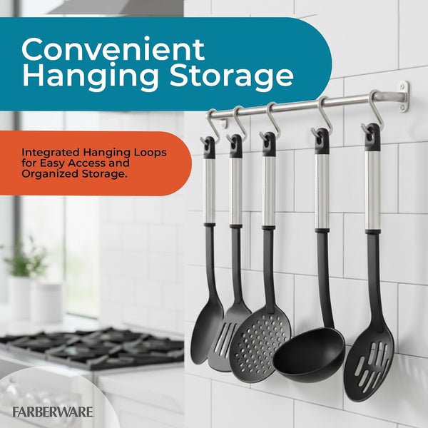 – Stainless Steel Kitchen Tool Set – Black, Set of 57