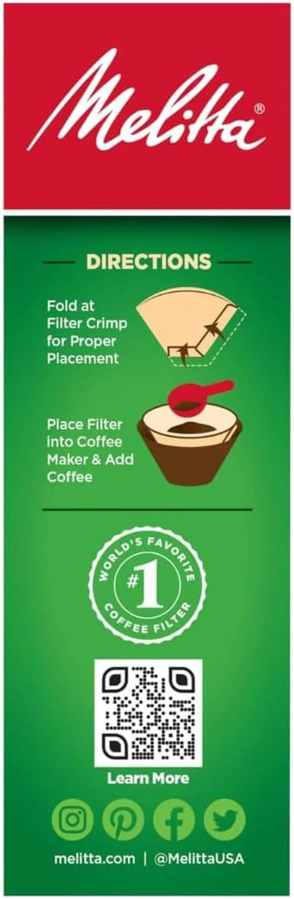 Melitta #2 Unbleached Cone Coffee Filters, 100 Count (Pack of 1) | Flavor-Enhancing Microfine Perforations, Double Crimp Strength, FSC & BPI Compostable, for 4-6 Cup Brewers, 100 Ct, USA Made13