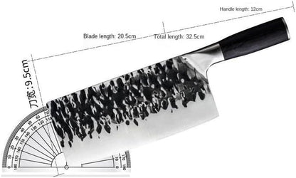 Meat Cleaver, Hammer Grain Forging Slicing Kitchen Knife Household Chopping Double Knife Chopping Bone Knives 5Cr15Mov2