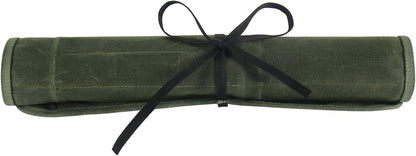 Knife Roll Bag, Chef’S Knife Roll Bag, Heavy Duty Chef Knife Roll Bag with 6 Slots, Waxed Canvas Knife Bag Roll, Knife Pouch Holder for Home, Kitchen, Grill (Green)6