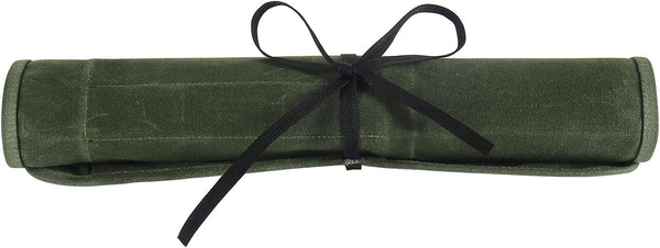 Knife Roll Bag, Chef’S Knife Roll Bag, Heavy Duty Chef Knife Roll Bag with 6 Slots, Waxed Canvas Knife Bag Roll, Knife Pouch Holder for Home, Kitchen, Grill (Green)6