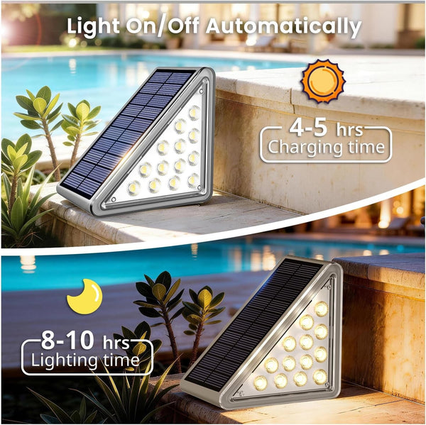 6 Pack Solar Step Lights Outdoor Waterproof, Solar Stair Lights,Gray6