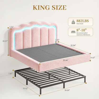 Cloud Bed Frame King Size 360° Upholstered Platform Bed2