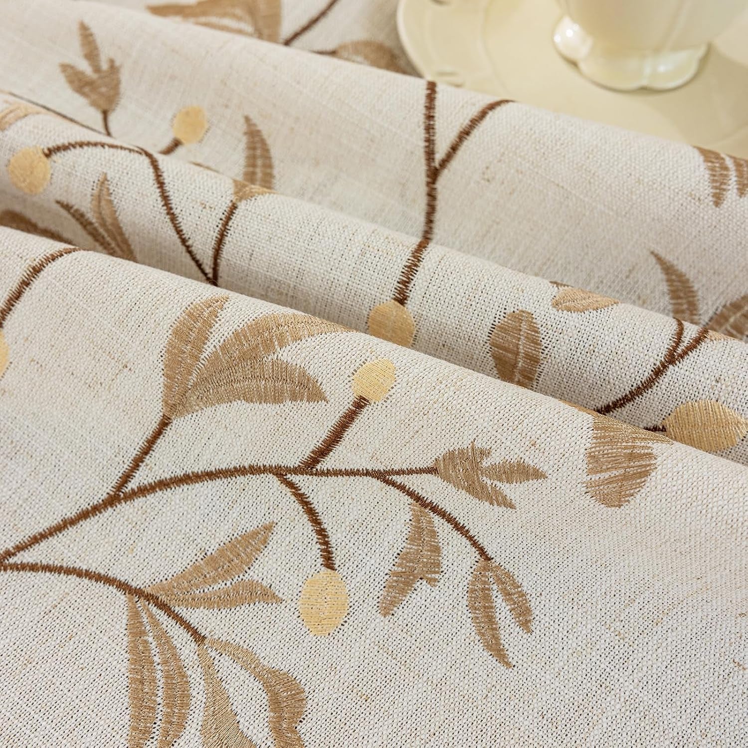 rustic-waterproof-linen-tablecloth-heavy-weight-beige-embroidery-table-cloths-for-rectangle-tables-burlap-farmhouse-table-covers-coffee-leaves-55x-70