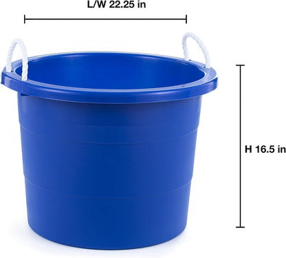 Easy-Access Storage Rope Handle Tub, 19 Gallon, Blue, 2 Count (TU0335)2