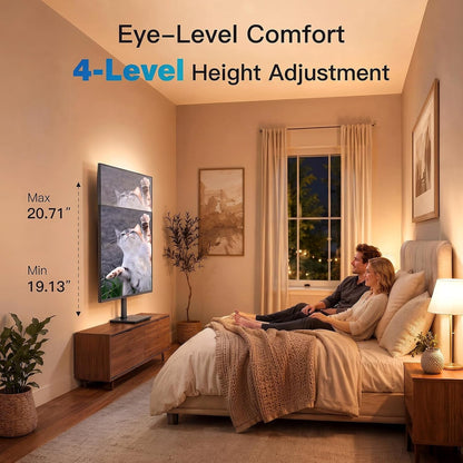 Universal Swivel TV Stand for 32-75 Inch Tvs, Table Top TV Stand Base up to 99 Lbs, 4 Height Adjustable Universal TV Legs with Tempered Glass Base, Max VESA 600X400Mm, PSTVS02-N15