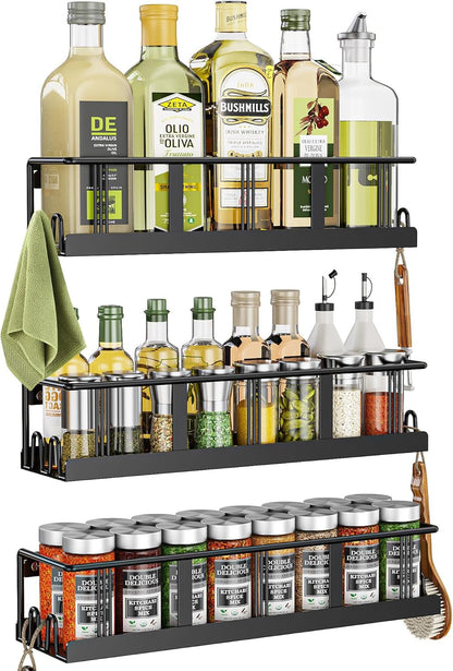 Spice Rack Wall Mounted 3 Pack,Rv Spice Rack,Black1